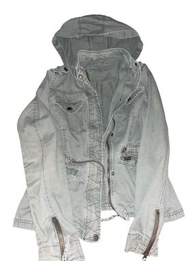 Aeropostale olive Green Hooded coat- vintage military style  Women size XS